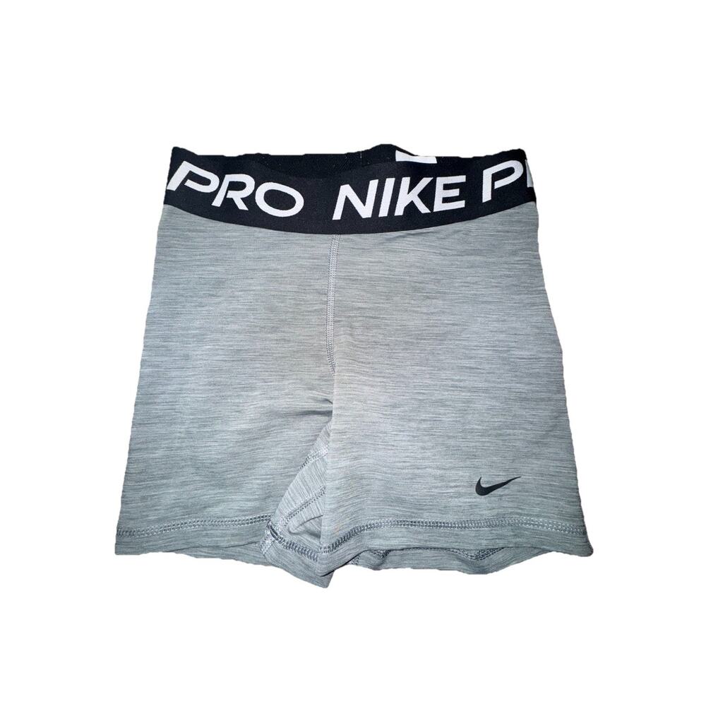 Nike Pro Women 3” Training Shorts Gray Tight Fit Mid Rise Small (AH7)